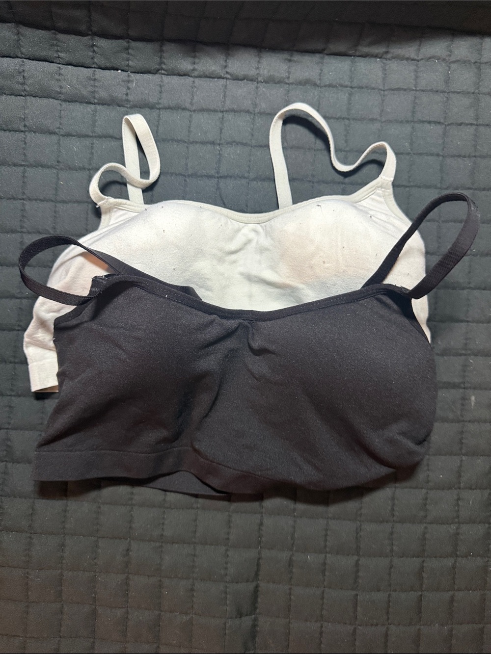 Wonder Nation 2-Pc Girls Seamless Bralette (Black/White)